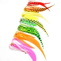 50pcslot silicone skirt with hook high carbon steel fishing hooks salty rubber fishing lures jigging assist hook