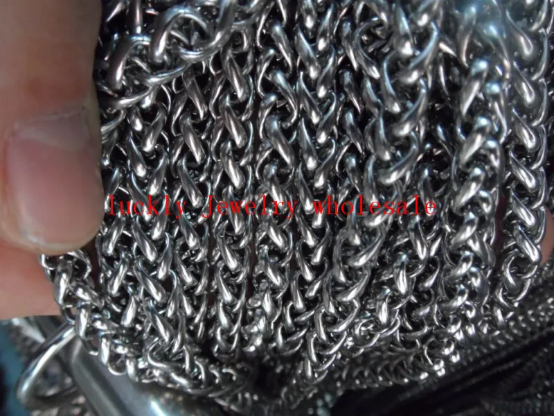 Лот 50 метров, оптовая продажа, 3 мм/4 мм/5 мм, стандартная цепь из нержавеющей стали, маркировка ювелирных изделий, цепочка «сделай сам», ожерелье, браслет