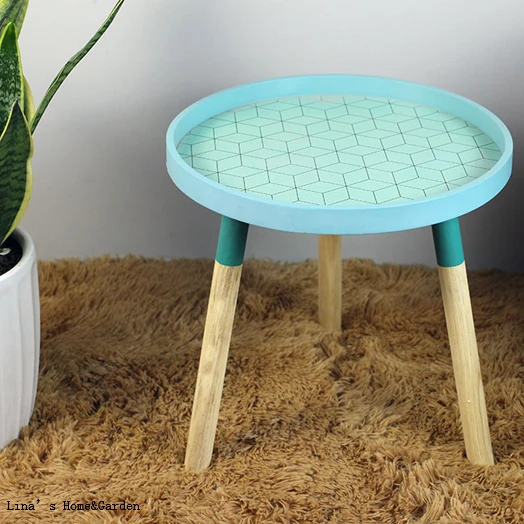 Сбить круглый 3 ноги Европа современный маленький деревянный столик | Мебель