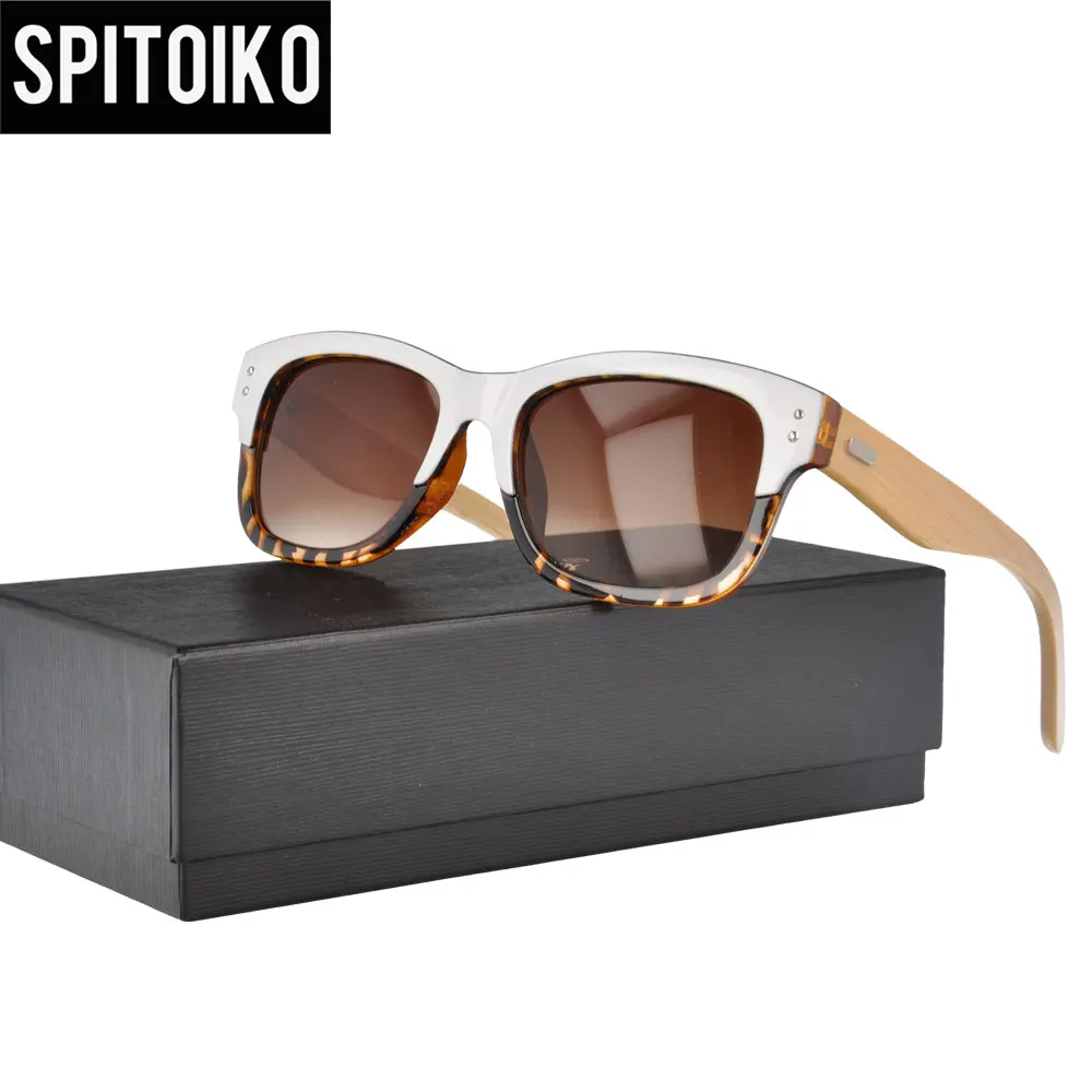 

Прямоугольные мужские солнцезащитные очки ручной работы с бамбуковой оправой, модные стильные зеркальные очки