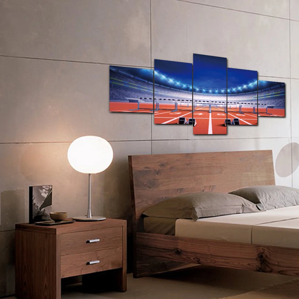 Абстрактный 5 панельный постер настенная живопись стадион подиумный холст
