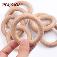 tyry hu 20pcs 55mm beech wood rattle teethers natural wood teething rings toy baby teether tooth care non toxic healthy 100