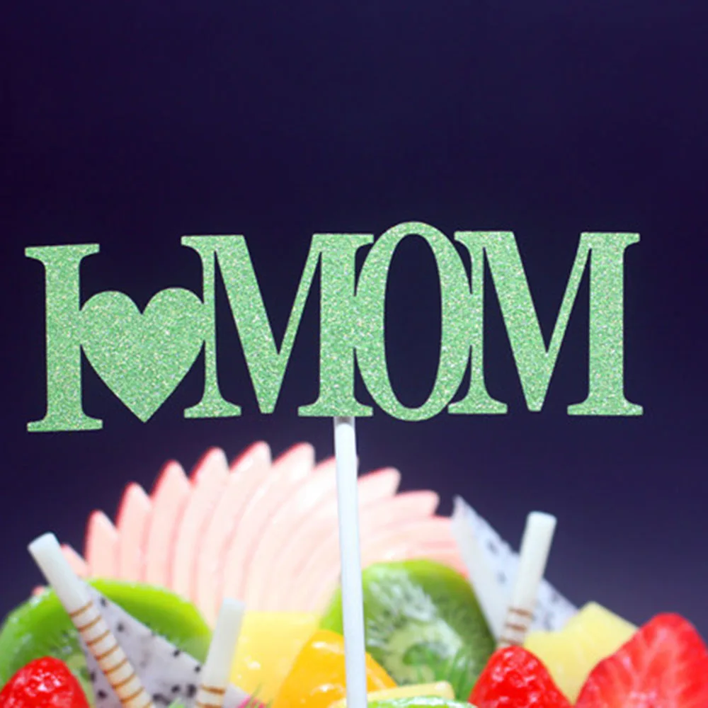 Green MoM День отца день матери Happy украшение для именинного торта Торт Топ бамбуковый флаг аксессуары для день рождения свадебные принадлежности - Цвет: Green MoM