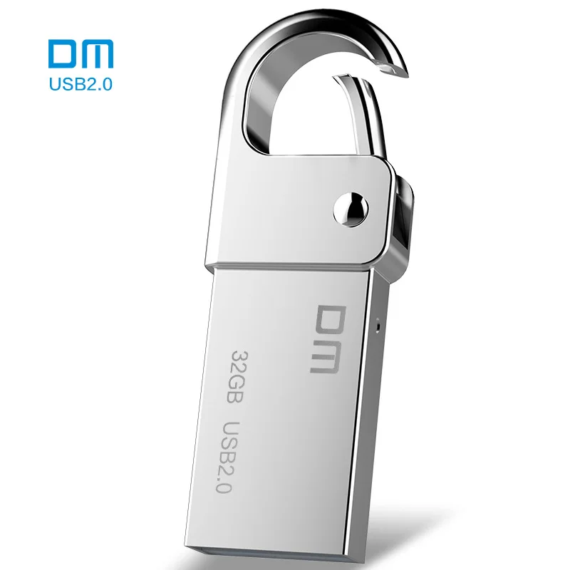 

DM PD027 8G 16G 32GB USB Flash Drive Metal Pen Drive Key Ring Waterproof USB Stick Pendrive Flash Drive Metal