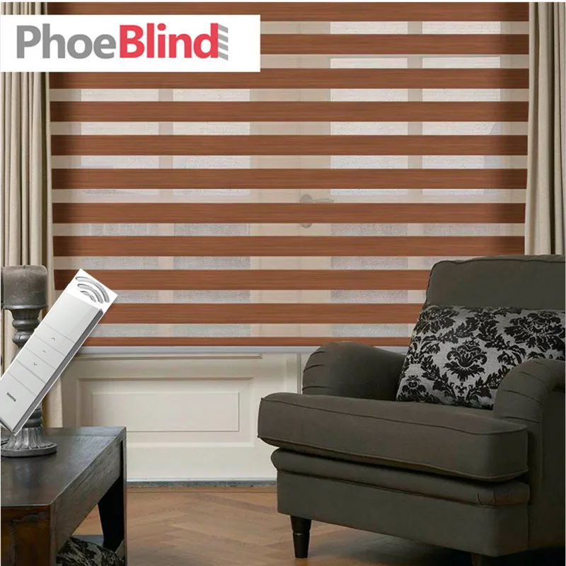 Жалюзи зебра с дистанционным управлением и электроприводом переменного тока |