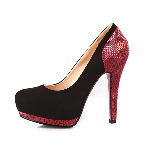 Высокие каблуки сексуальные высокие весна круглый носок платформы шпильках