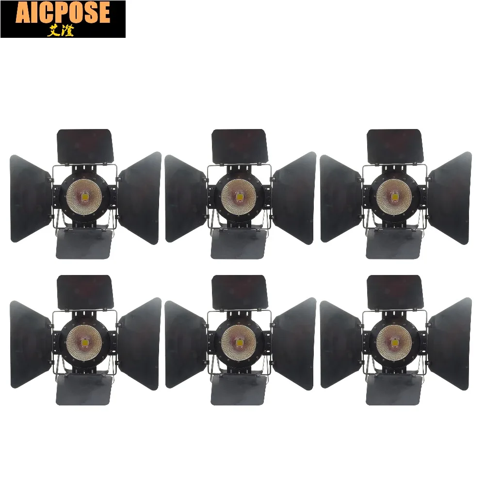 baratas 6 Unidades/lotes 2018 Led Par Cob 100 W Com Porta Do Celeiro De Alta Potência Alumínio Caso Iluminação Palco Com 100 W Cob, Branco Fresco E Branco Quente