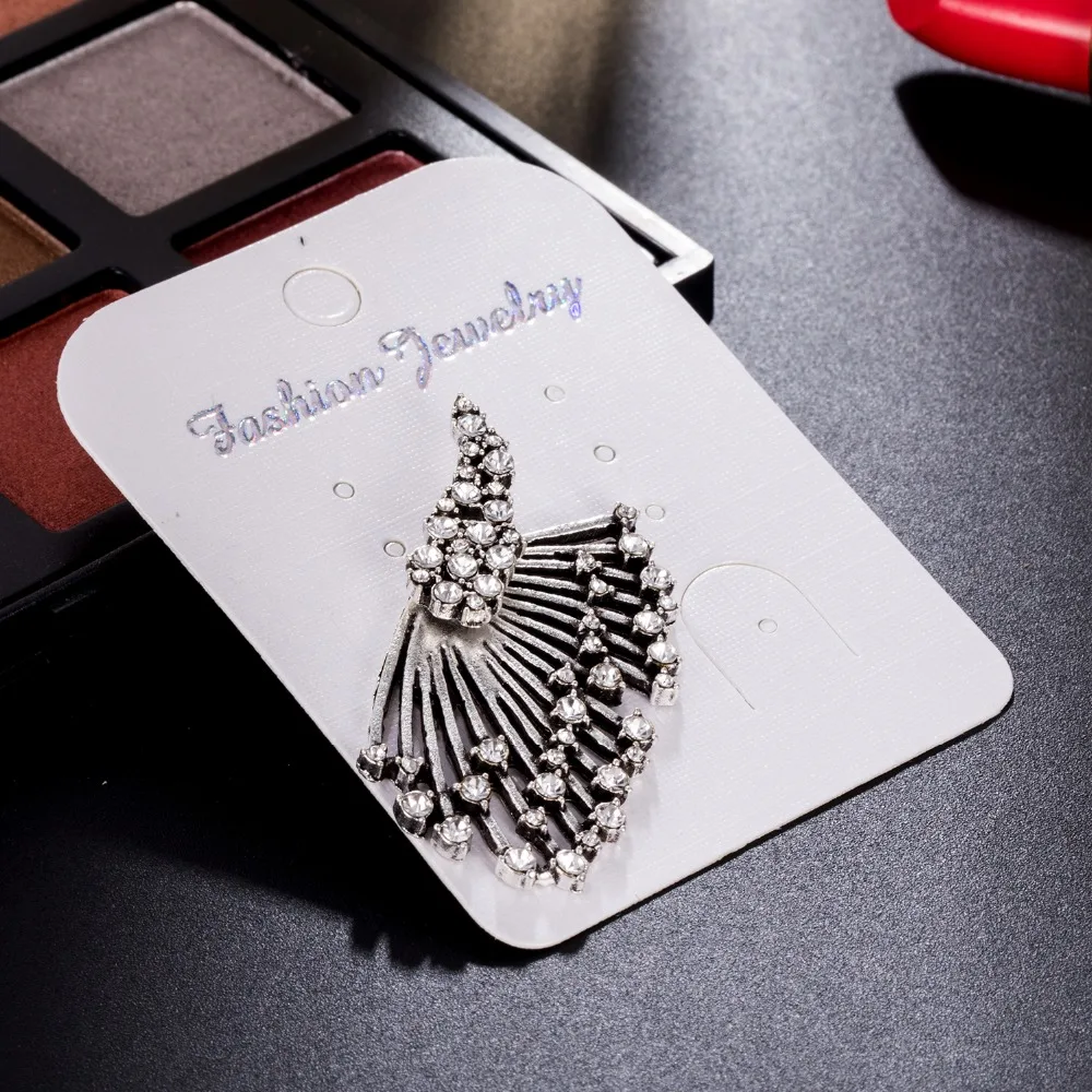 Серьги гвоздики IPARAM с кристаллами в форме крыльев для женщин стиле бохо веера