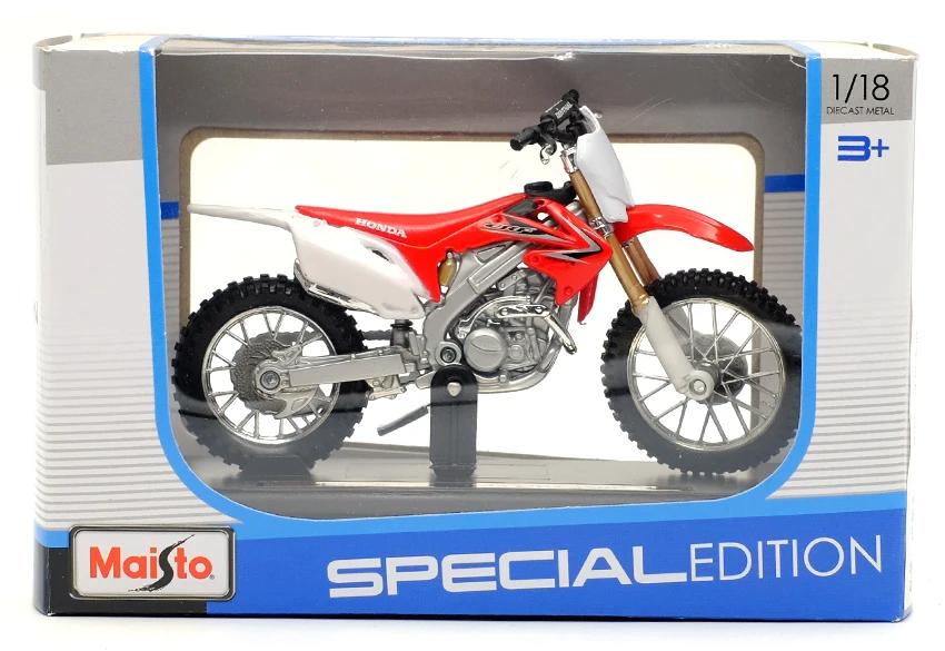 MAISTO 1:18 HON& DA CRF 450R Литая модель мотоцикла из сплава Рабочая короткопоглотитель игрушка для детей подарки коллекция игрушек