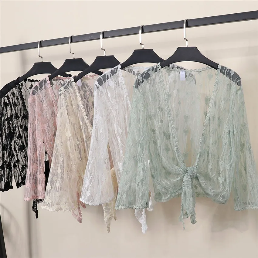 Женская кружевная шаль накидка Элегантная Белая Шаль болеро с галстуком