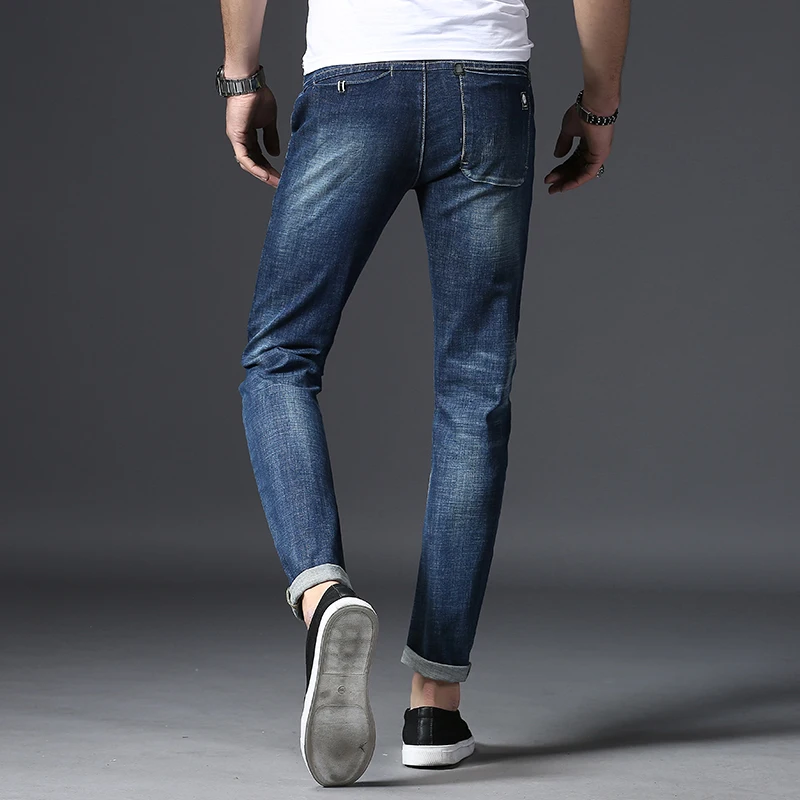 AIRGRACIAS 2018 Новые мужские джинсы деловые повседневные Синие Джинсы Стрейчевые