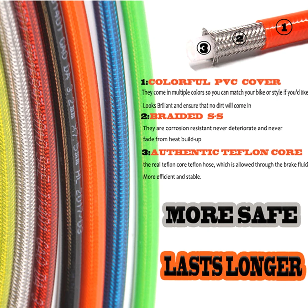 

Мотоцикл 950 /1100 /2200 мм грязевой велосипед оплетка стальная гидравлическая усиленная Тормозная Линия сцепление Масляный шланг Универсальный...