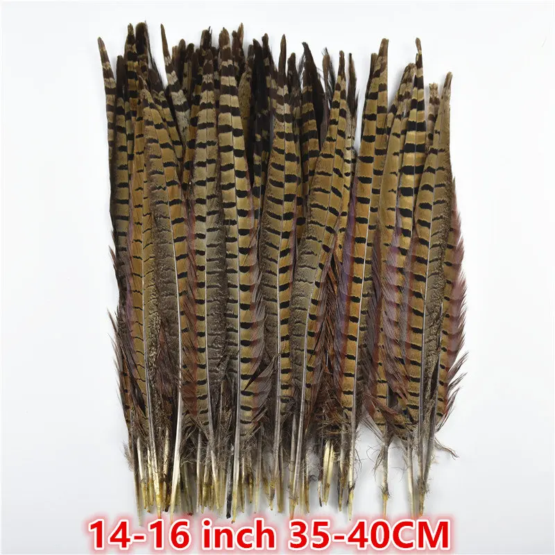 35-40CM 14-16Inch 10-75 см 4-30 дюймов Натуральные Колечки перья из хвоста фазана для рукоделия Свадебные украшения Декор перья фазана - Цвет: 35-40CM 14-16Inch