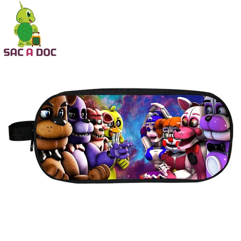 Серебристый Рюкзак Five Nights At Freddy Детский рюкзак для мальчиков и девочек рюкзак с рисунком аниме Five Nights At Freddy - Цвет: Серебристый