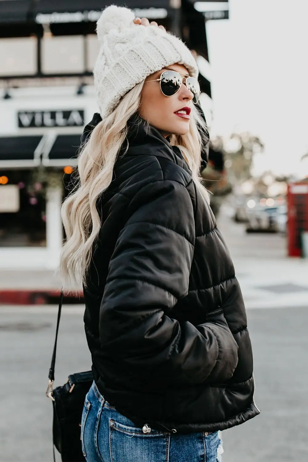 Женская зимняя куртка пуховик с длинным рукавом и воротником стойкой|Женские