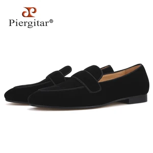 Мужские бархатные Мокасины Piergitar, черные туфли ручной работы, для вечерние Ринок и свадеб, кожаные стельки, 2019