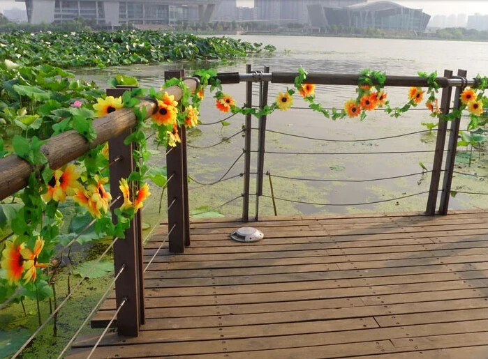 240 см длинные искусственные подсолнухи шелковые цветы гирлянда лоза плющ ротанг