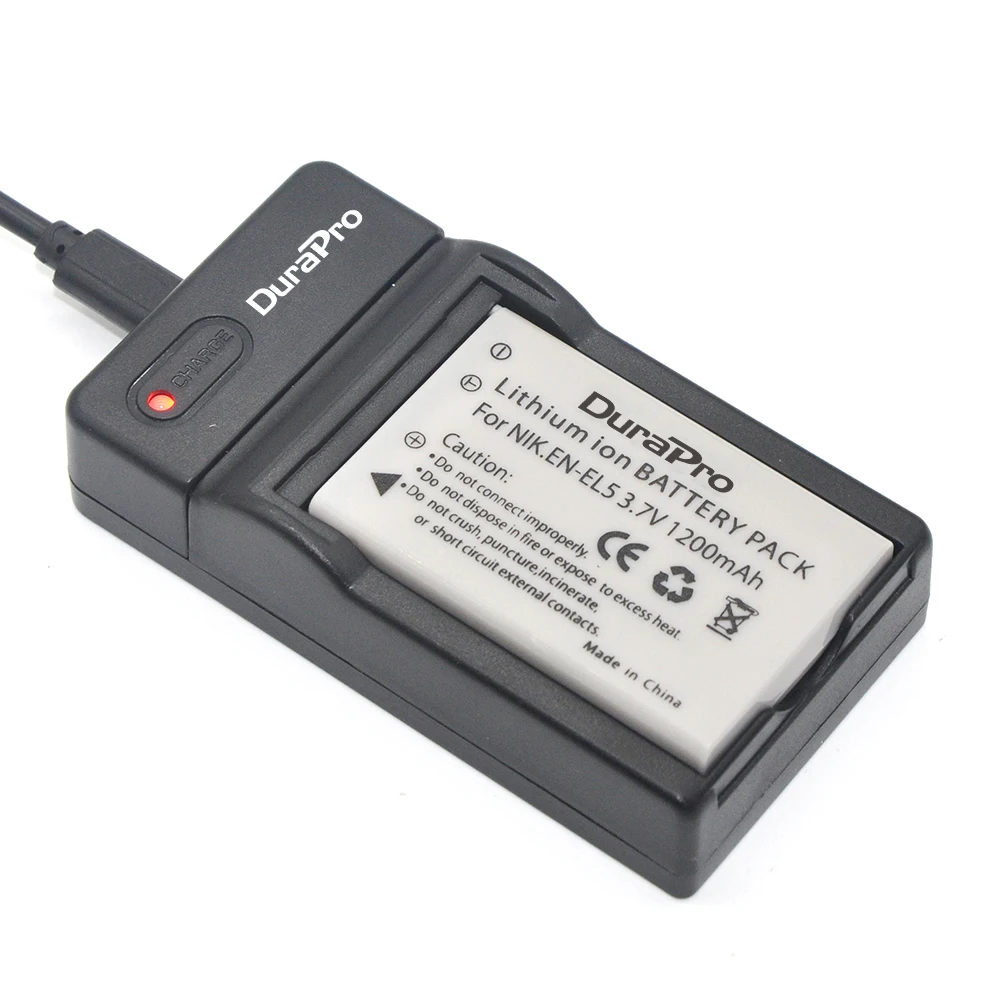 Durapro 1 шт. устройство для зарядки USB Nikon EN-EL5 P100 P4 P500 P510 P5000 P5100 P6000 P80 P90 S10 аккумулятор