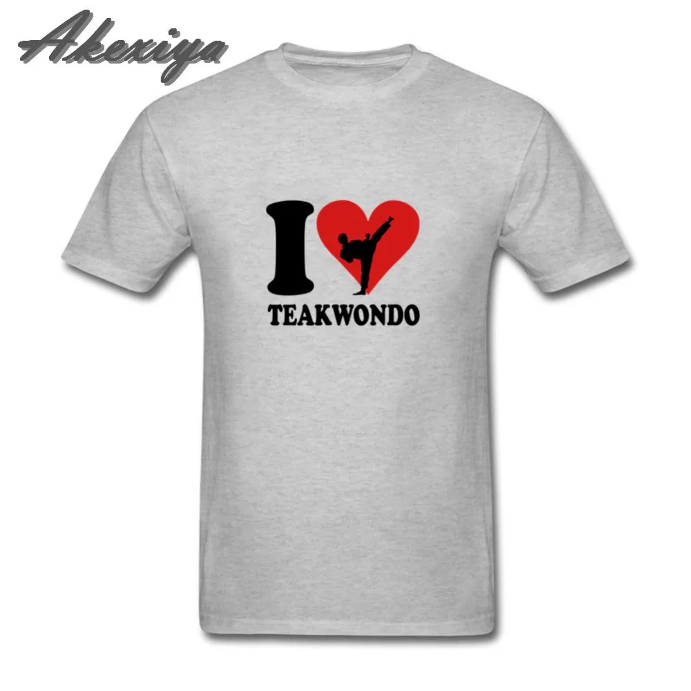 Футболка мужская с принтом I love Teakwondo дизайнерская одежда для фитнеса тенниска из