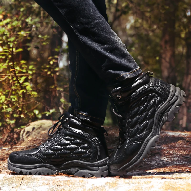 

Men ankle Boots fashion Anti-Skidding Leather Shoes Men Comfy Spring Autumn Men Shoes winter Short Plush keep warm Snow Boots L4