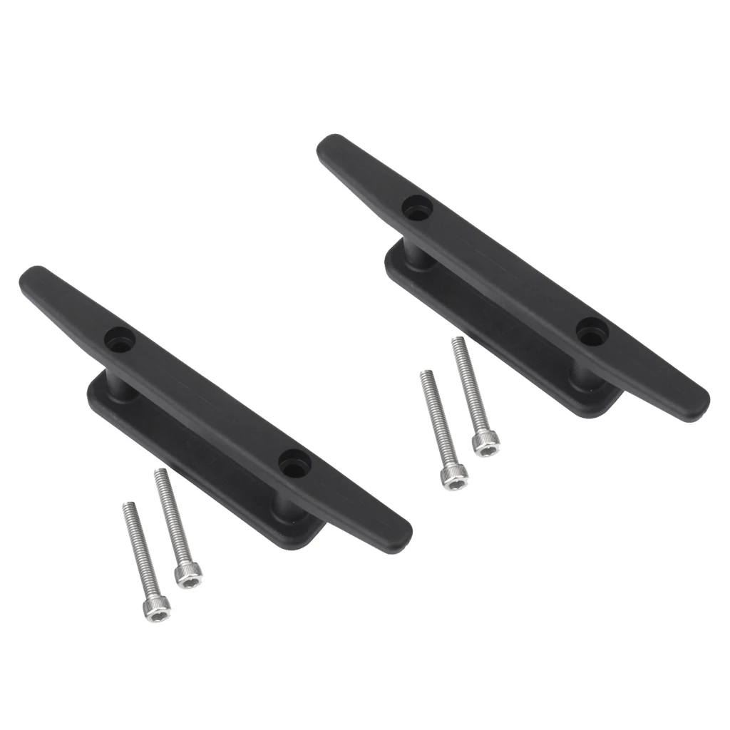 2 шт./компл. 6 4 дюйма УФ стойкий черный нейлон каяк лодка Dinghy Cleat швартовка