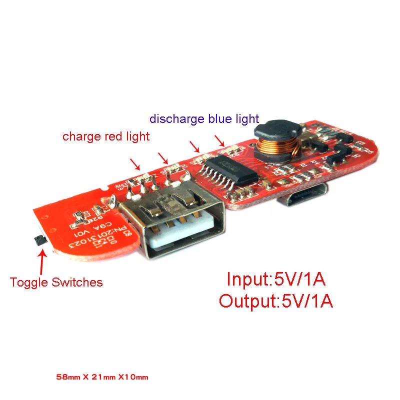 Мощность банк Зарядное устройство цепи материнская плата DIY зарядки PCB 5 В 1A Boost Step
