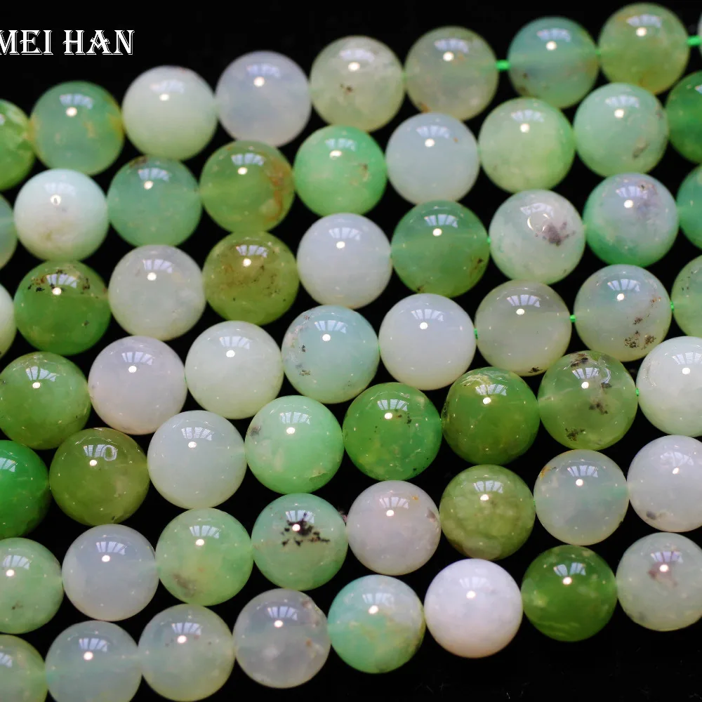 Meihan оптом (38 бусин/Набор/52 г) натуральный Chrysoprase 10 мм + 0 2 Гладкие Круглые бусины