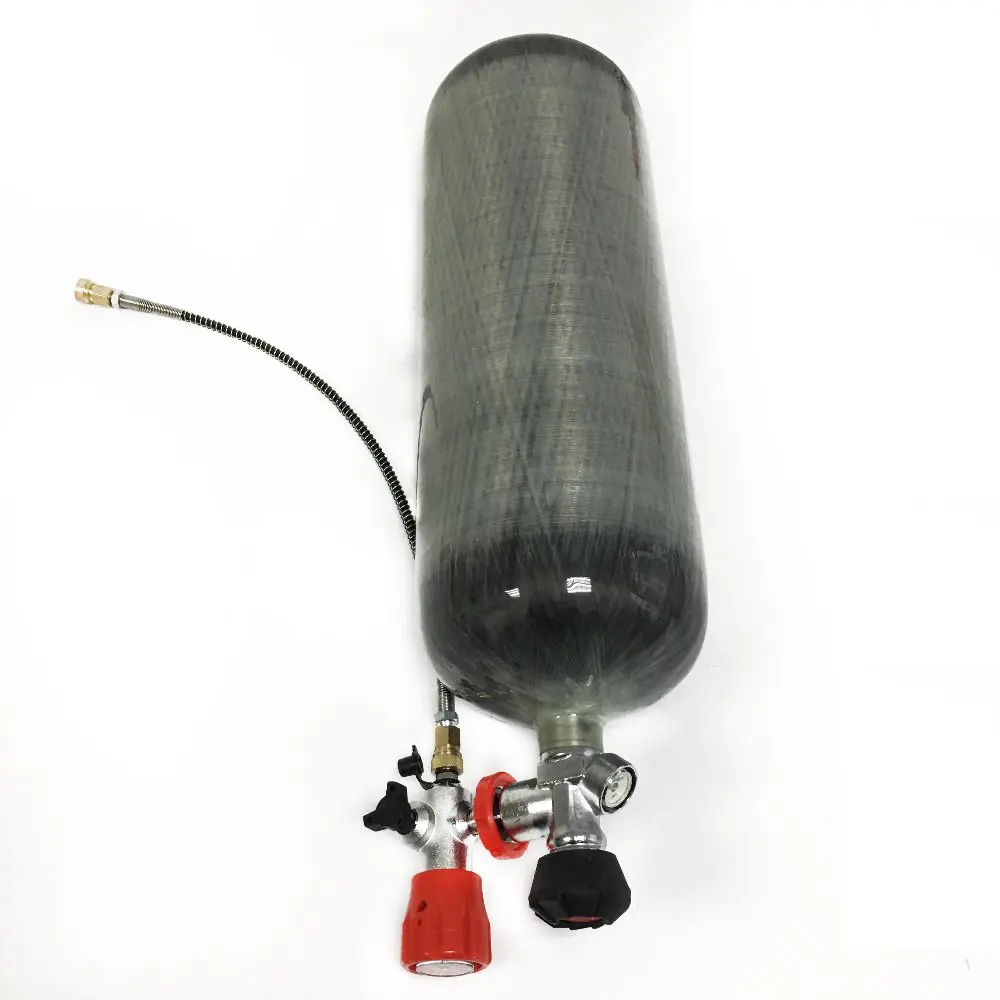 AC109301 diving balloon 9L hpa tank 300bar CE pcp air paintball tank mini scuba carbon fiebr material with din valve ACECARE