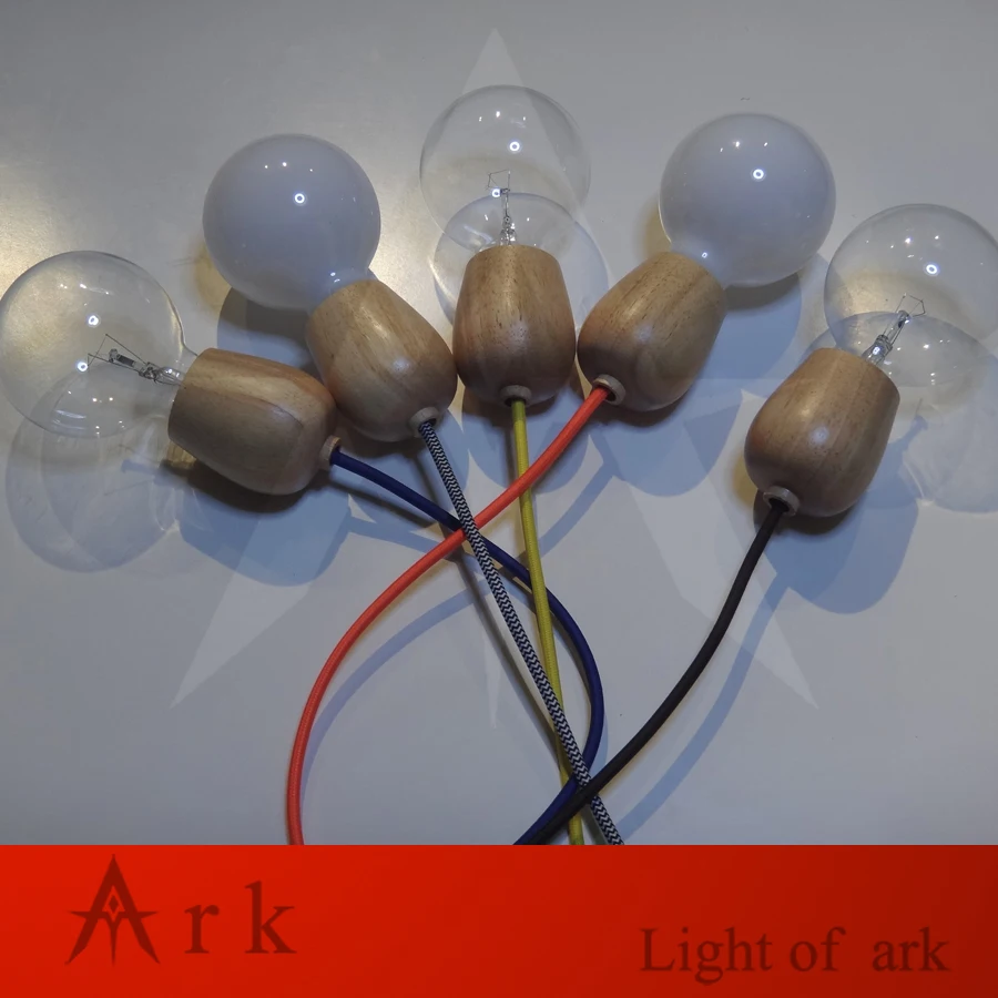 Винтажный подвесной светильник Размер S деревянная Ретро лампа 120 см цветная