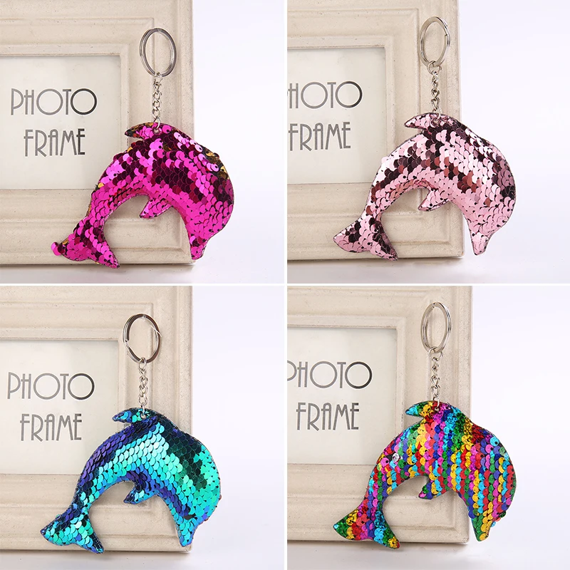 10*8 5 см изменяющий цвет брелок с дельфином милая сумка блестками подвеска для