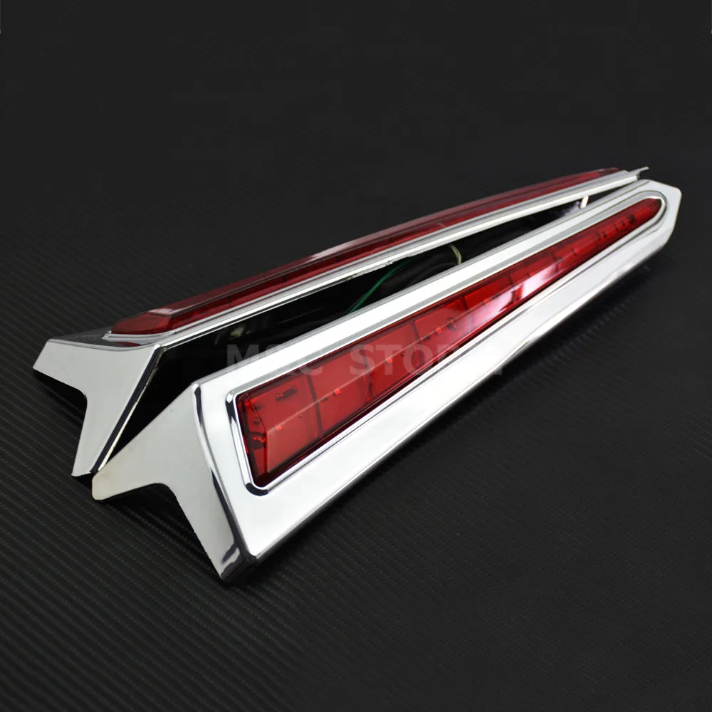 Мотоциклетная хромированная седельная сумка со светодиодной подсветкой Боковая