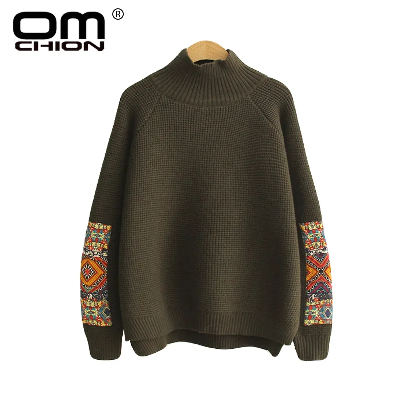 OMCHION Pull Femme 2017 осенне-зимний свитер с высоким воротом Женский винтажный пуловер