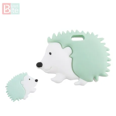 Mint Porcupine Укус укусов 2 шт./компл. Черепаха силиконовый детский Прорезыватель для зубов "сделай сам" для изготовления Еда Класс коала силиконовые крошечные стержень при прорезывании зубов силиконовые бусины комплект ювелирных изделий - Цвет: Mint Porcupine