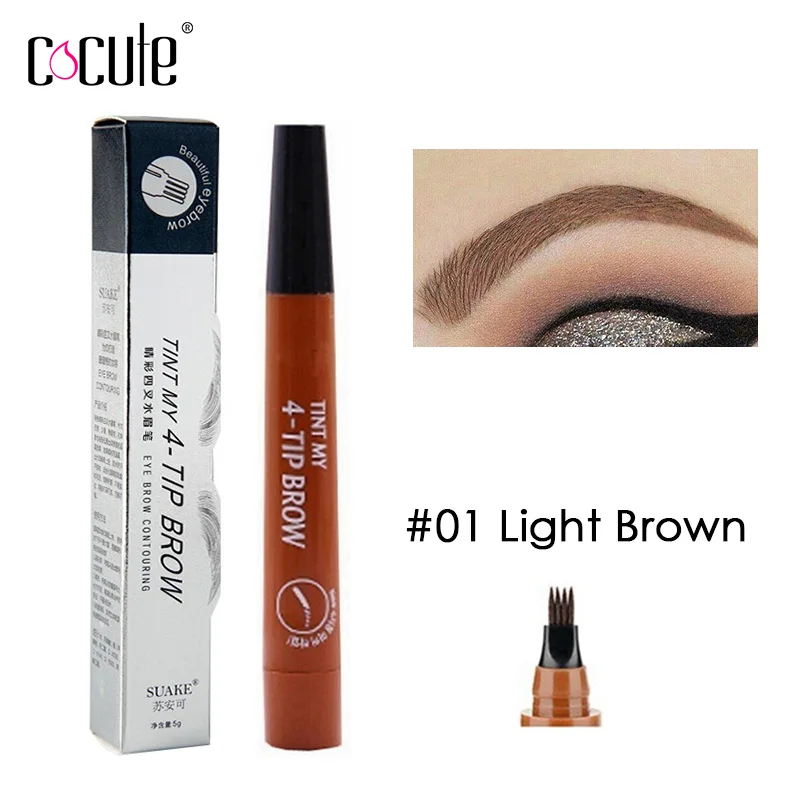 Карандаш для бровей Microblading 4 наконечника жидкая тату ручка 5 цветов краска макияж