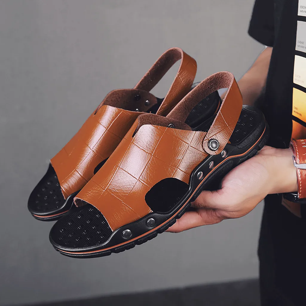 Горячая Распродажа новая модная летняя дышащая пляжная Мужская обувь для