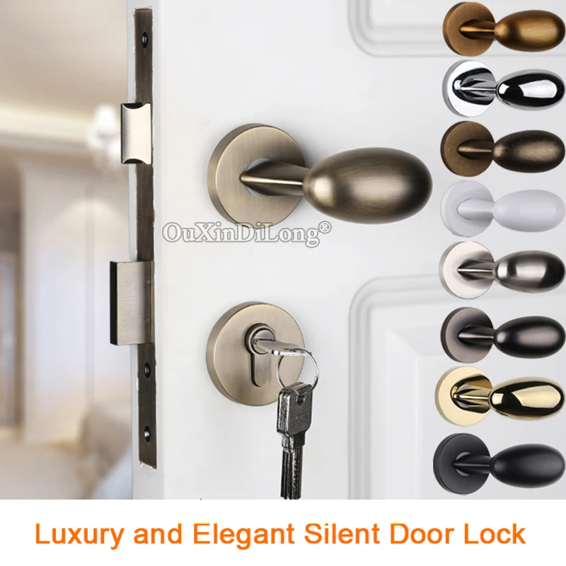 Элегантный роскошный Европейский бесшумный дверной замок бесшумные овальные