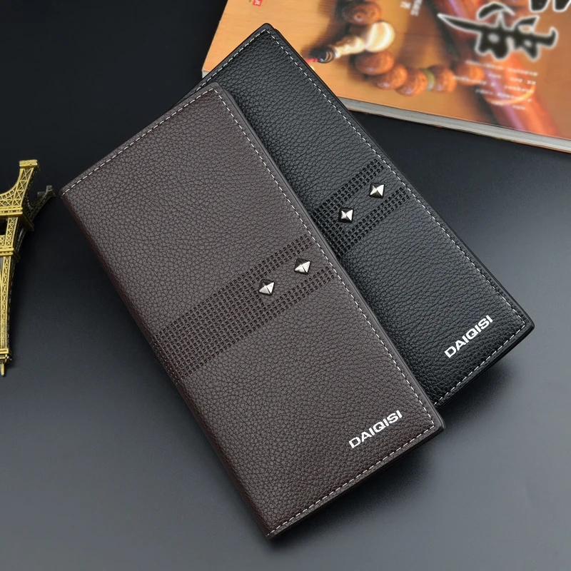 Marca hombres del designer larga cartera cuero matorral Monederos dinero masculino bolsillo Pochette embrague tarjeta tutulares | Багаж и