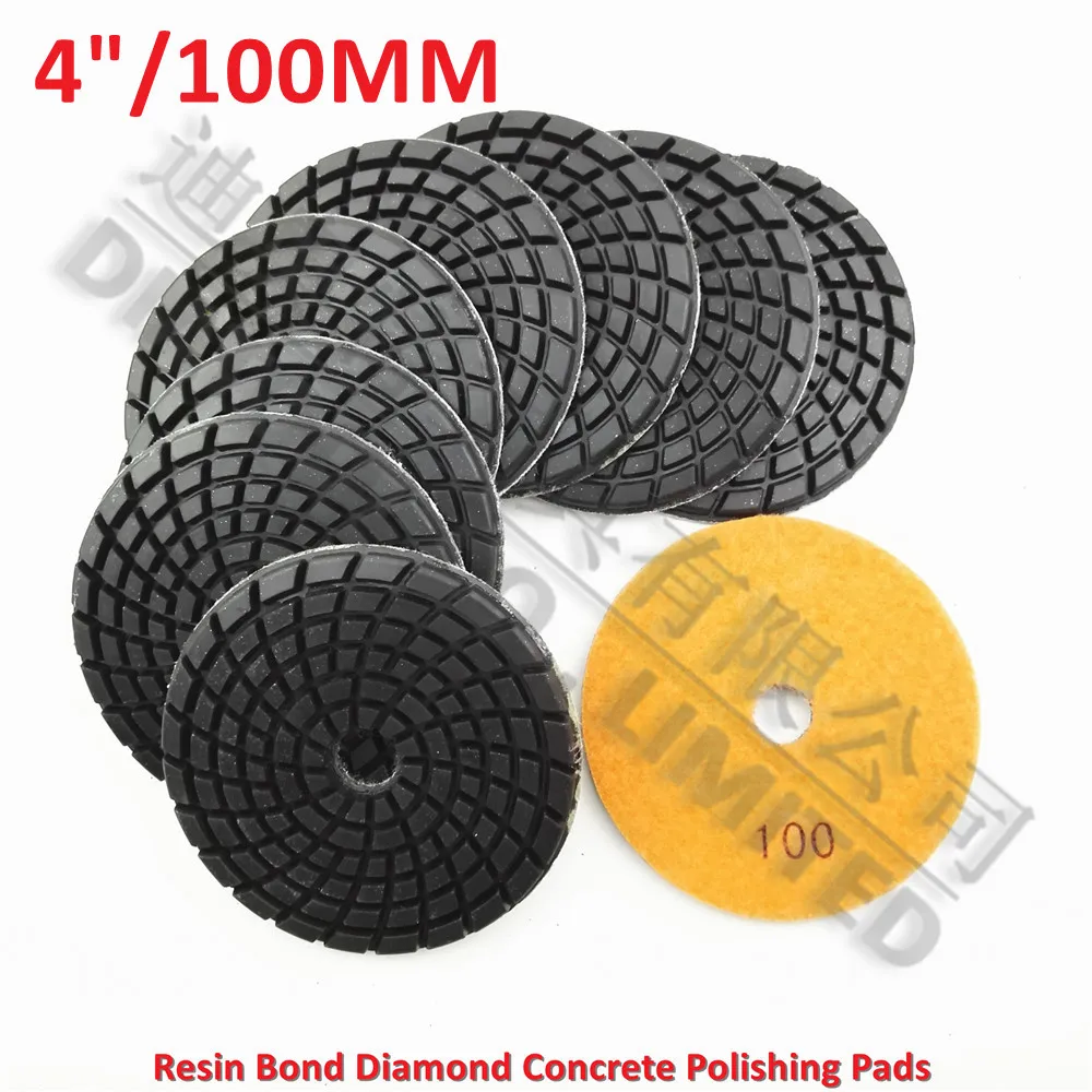 Diatool 9 шт. 4 дюйма Грит #100 diamond смолы облигаций бетона полировки пола возобновить