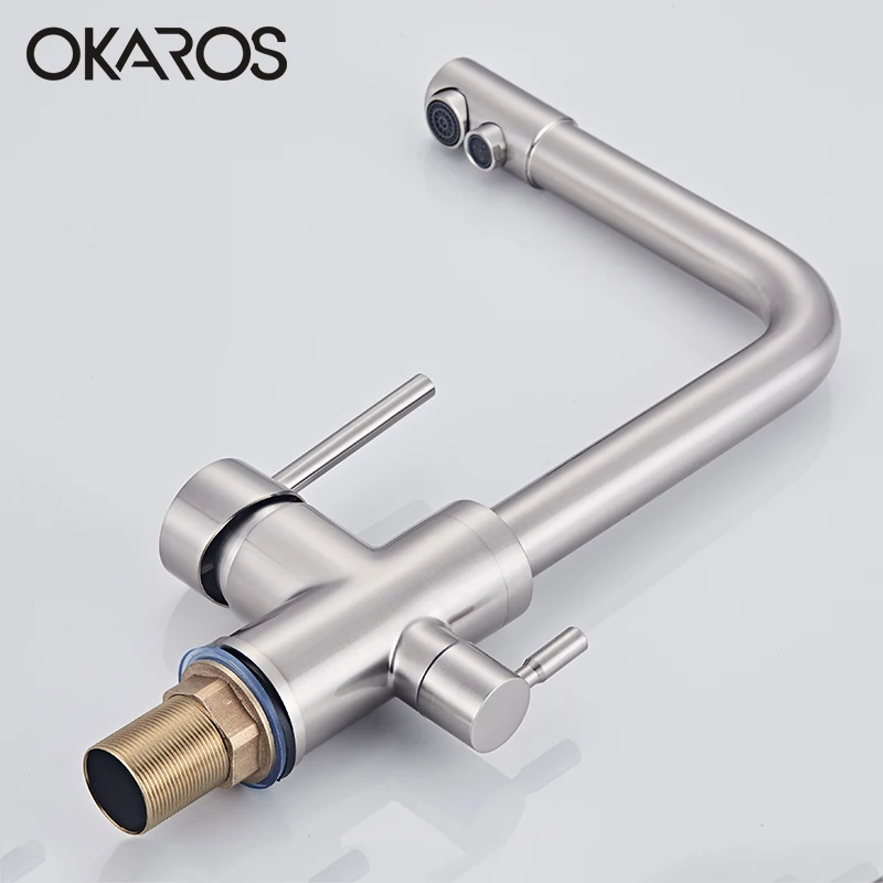 Матовый кухонный кран OKAROS латунный очиститель питьевой воды с матовым