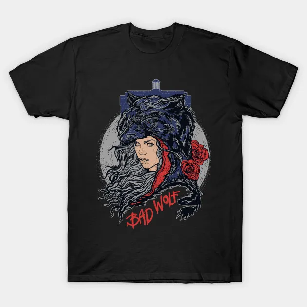 2017 clothing новый топы hipster тройники плохой волк-доктор кто-трет-рубашка короткий о
