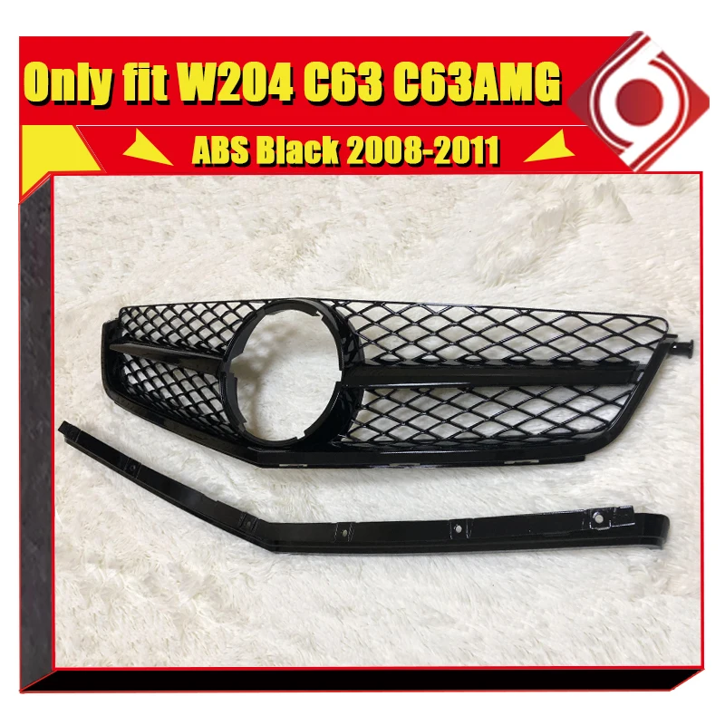Подходит только для W204 C63 C63AMG ABS Черная Спортивная Передняя решетка гриля C class C180