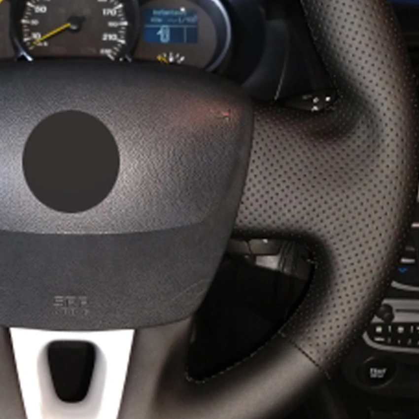 Черный PU искусственная кожа чехол на руль для Renault Megane 2008- Fluence ZE 2009- Kangoo 2013- Scenic 2009