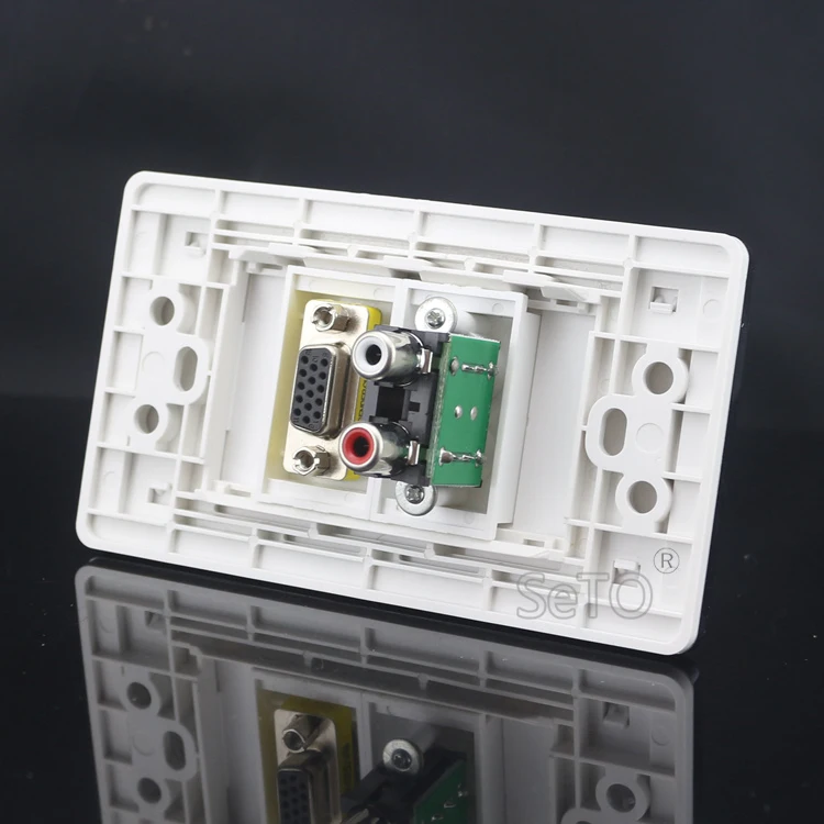 SeTo 120 тип красный и белый аудио + VGA проектор Панель настенная пластина розетка