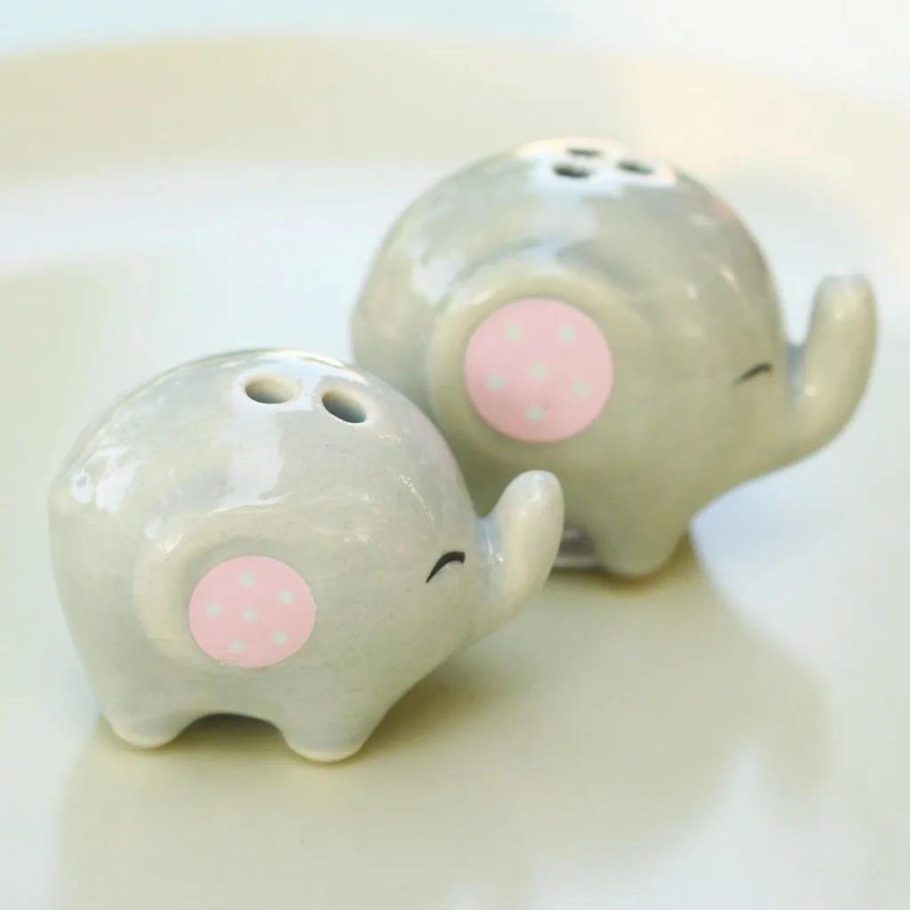 Ceramic Shakers Set - 2pcs Elephant Salt and Pepper Jar Kicthen Spice Container Table Decoration Wedding Favor Gift | Дом и сад