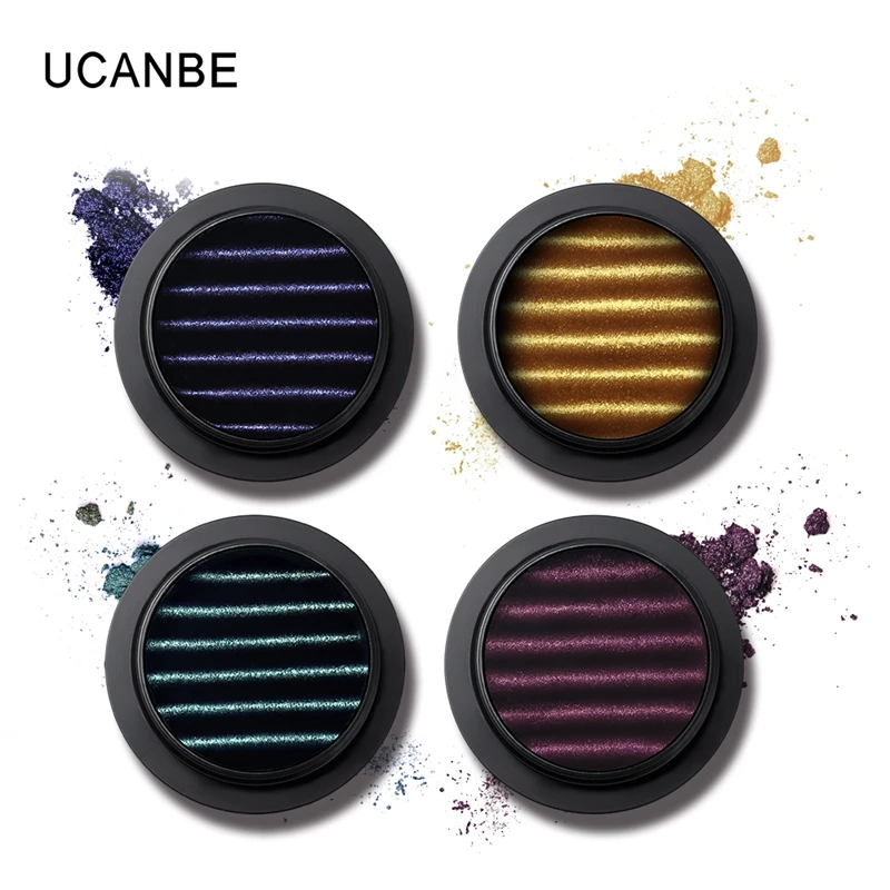 Бренд UCANBE, 4 цвета, мерцающие магнитные тени для век, палитра для макияжа, пигментированные светящиеся металлические прессованные тени для век, блеск, косметика