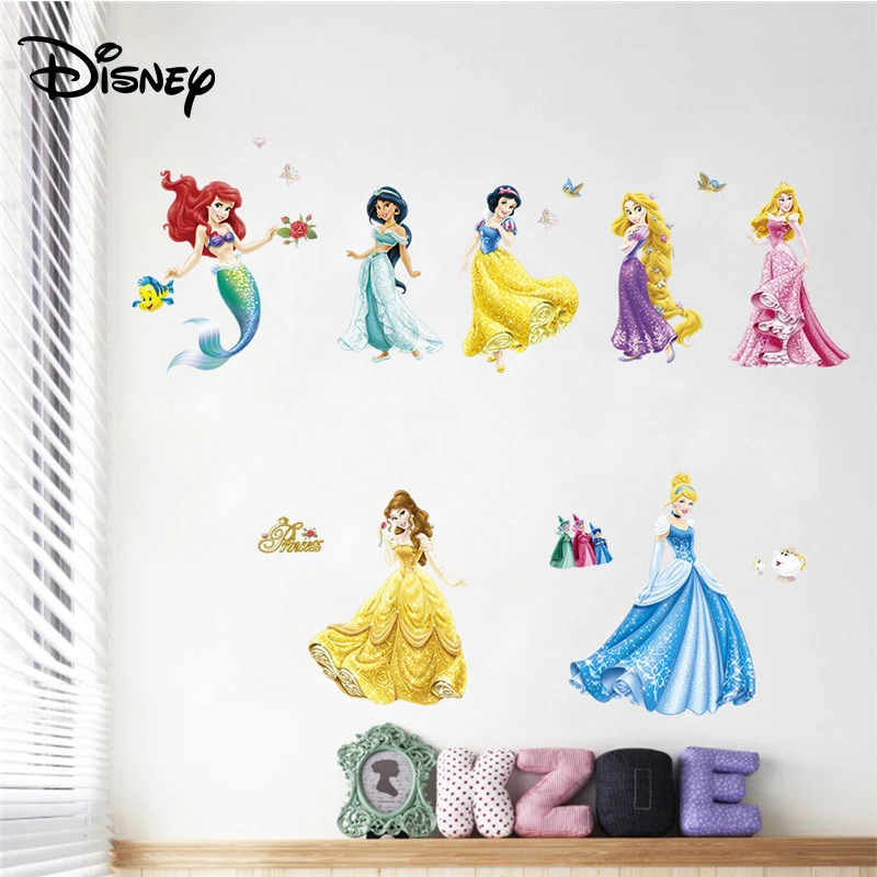 

Disney cartoon girl sticker princess children's room bedroom bedside sticker