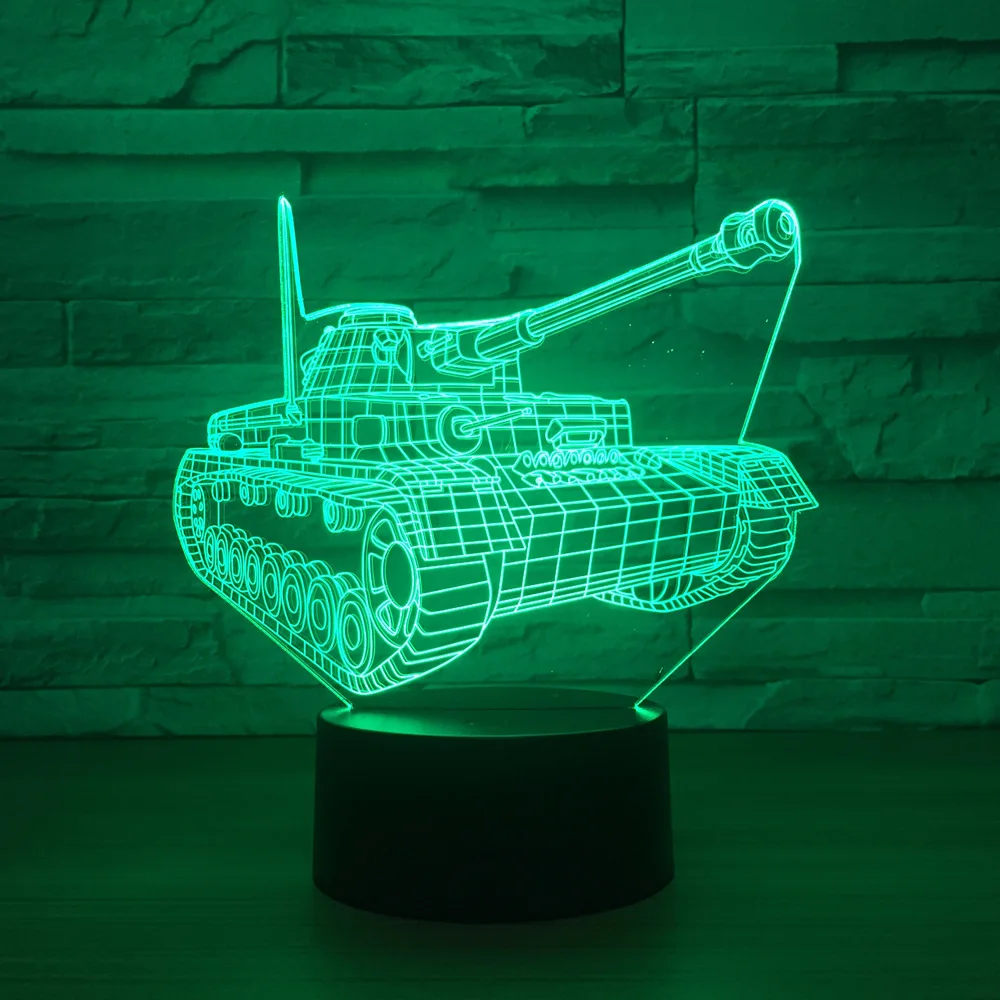 Классный 3D ночник светильник сенсорный выключатель 7 цветов Светодиодный