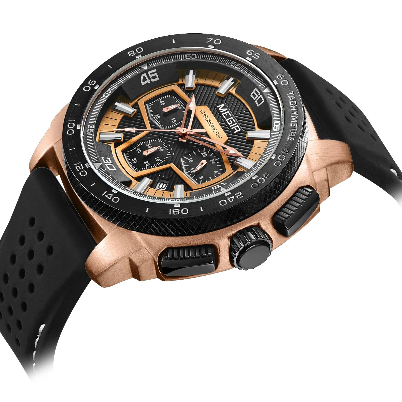 Megir мужские повседневные часы с силиконовым ремешком водонепроницаемые военные