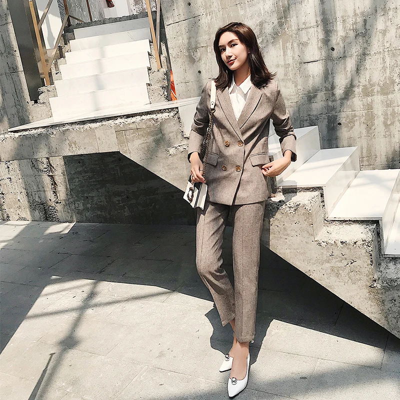Новинка 2019 деловые костюмы для женщин повседневные офисные комплекты рабочей