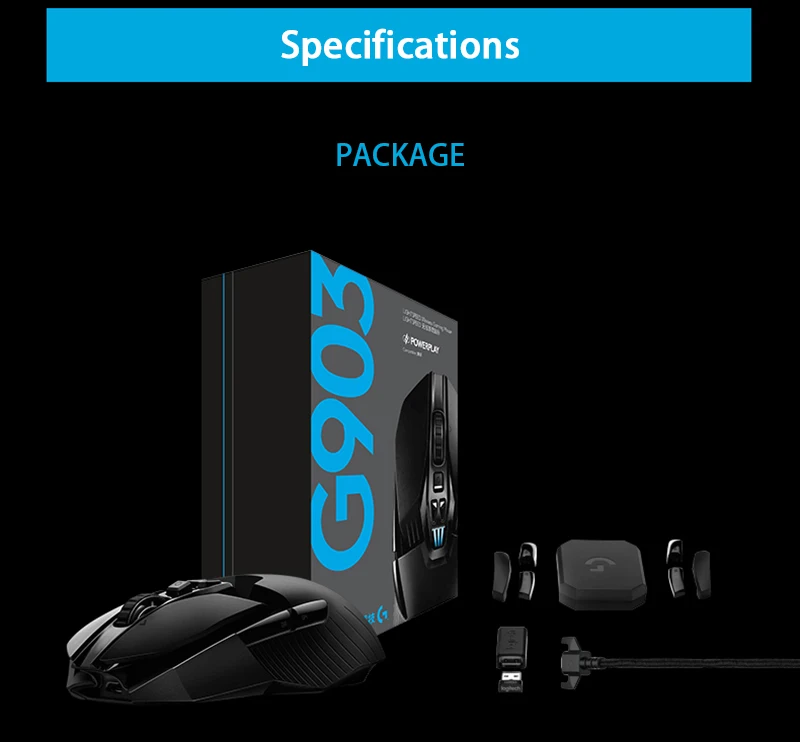 Беспроводная игровая мышь logitech G903 LIGHTSPEED 12000 MAX dpi для геймера мыши